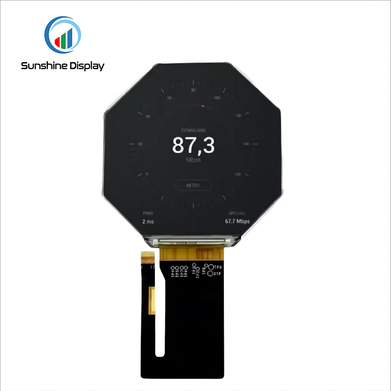 SDT0334TOSI-01 3.34 inch Round TFT LCD Module Front View