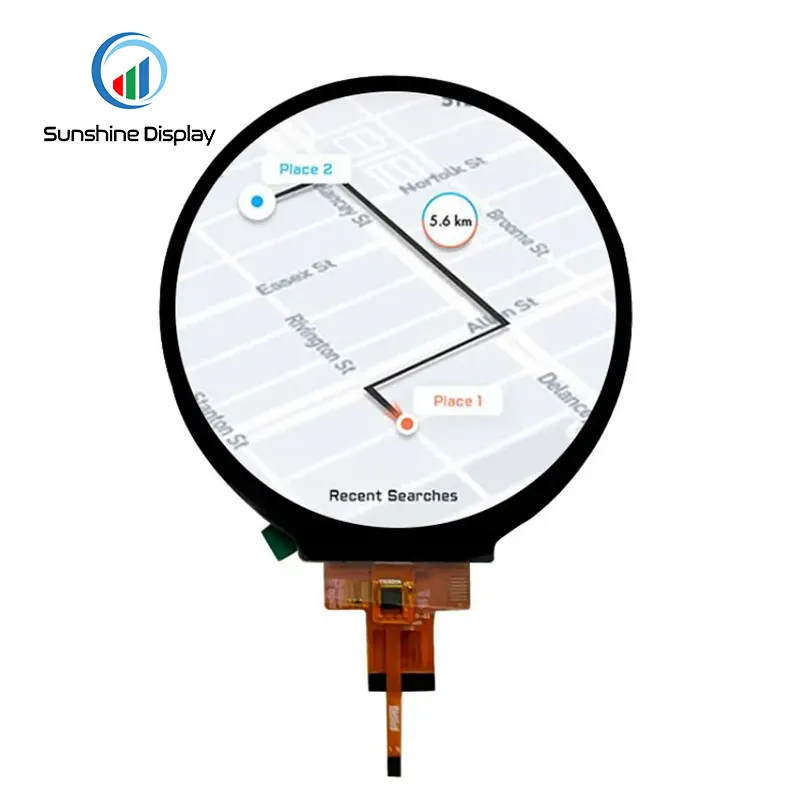 SDT040BZNI-03 4 inch Round TFT LCD Module Front View