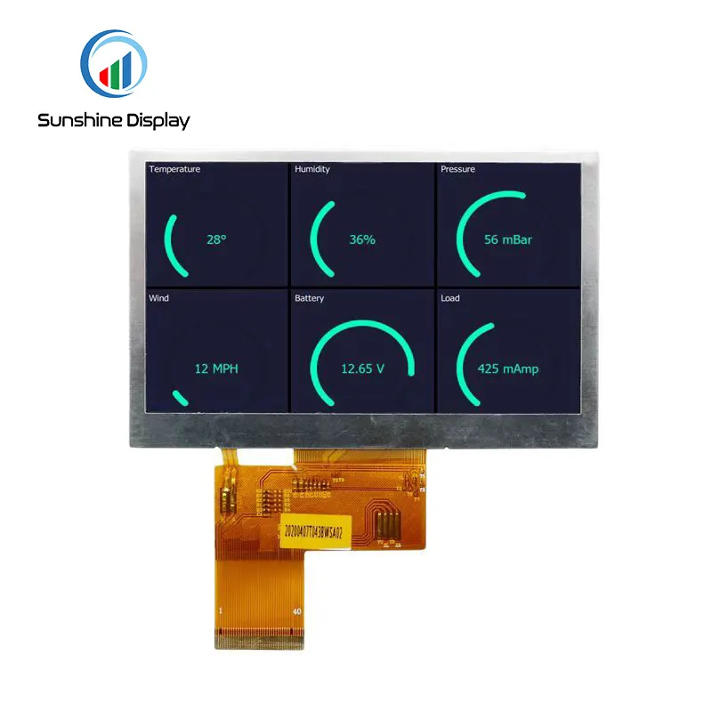 SDT043BWSI-05 4.3 inch Sunlight Readable TFT LCD| IPS TFT LCD Module|Standard TFT LCD Module Side View