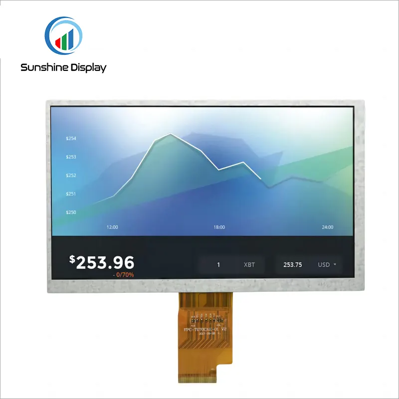 SDT070BAHI-10 7.0 inch Sunlight Readable TFT  LCD| IPS TFT LCD Module|Standard TFT LCD Module Back View