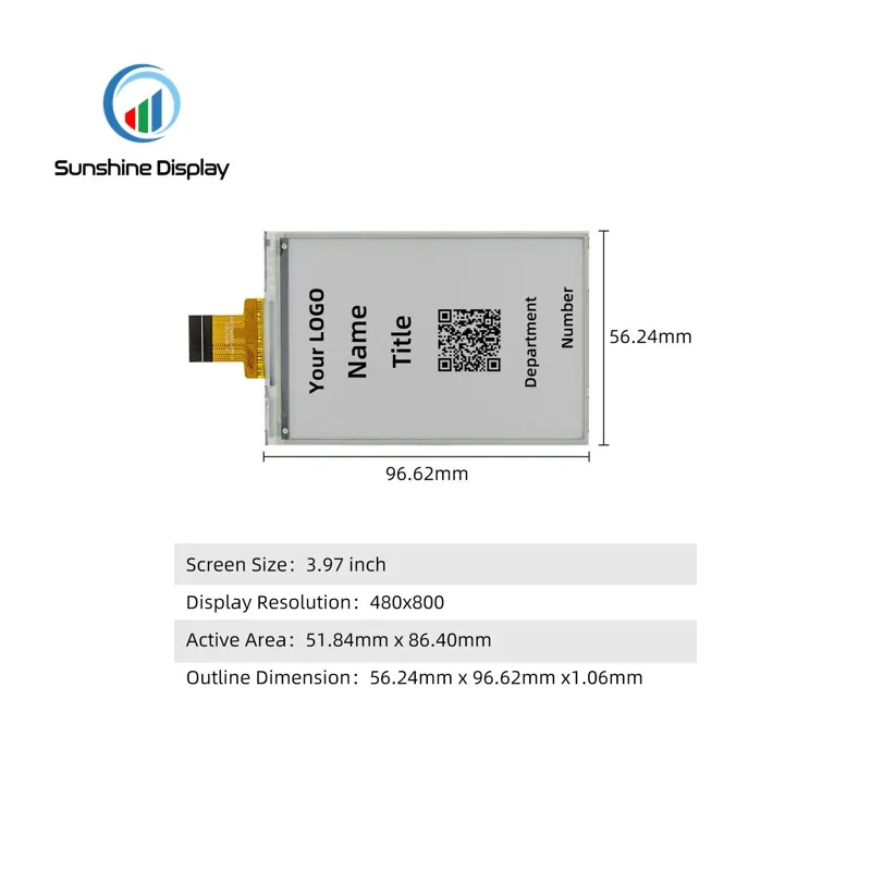 SDE0400NQW-47 Sunshine 3.97inch ePaper Screen Module 480x800Resolution SPI E-paper Display_Info Previous Product LCD module
