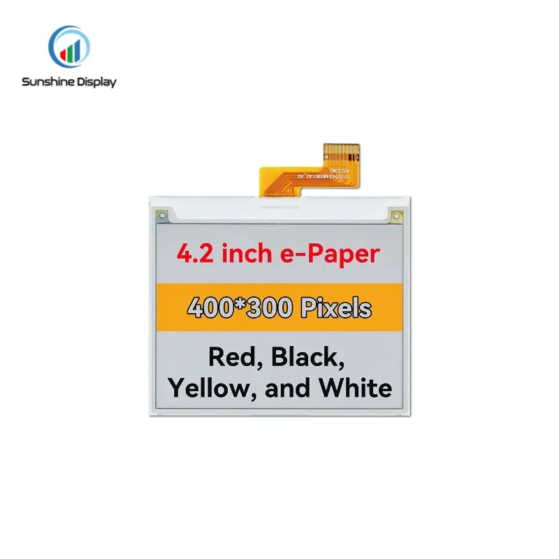 SDE0420MNNF-31 4.2inch 400x300 Black White Red Yellow Four Colors E-paper Display Module E-paper Display_Info Previous Product LCD module