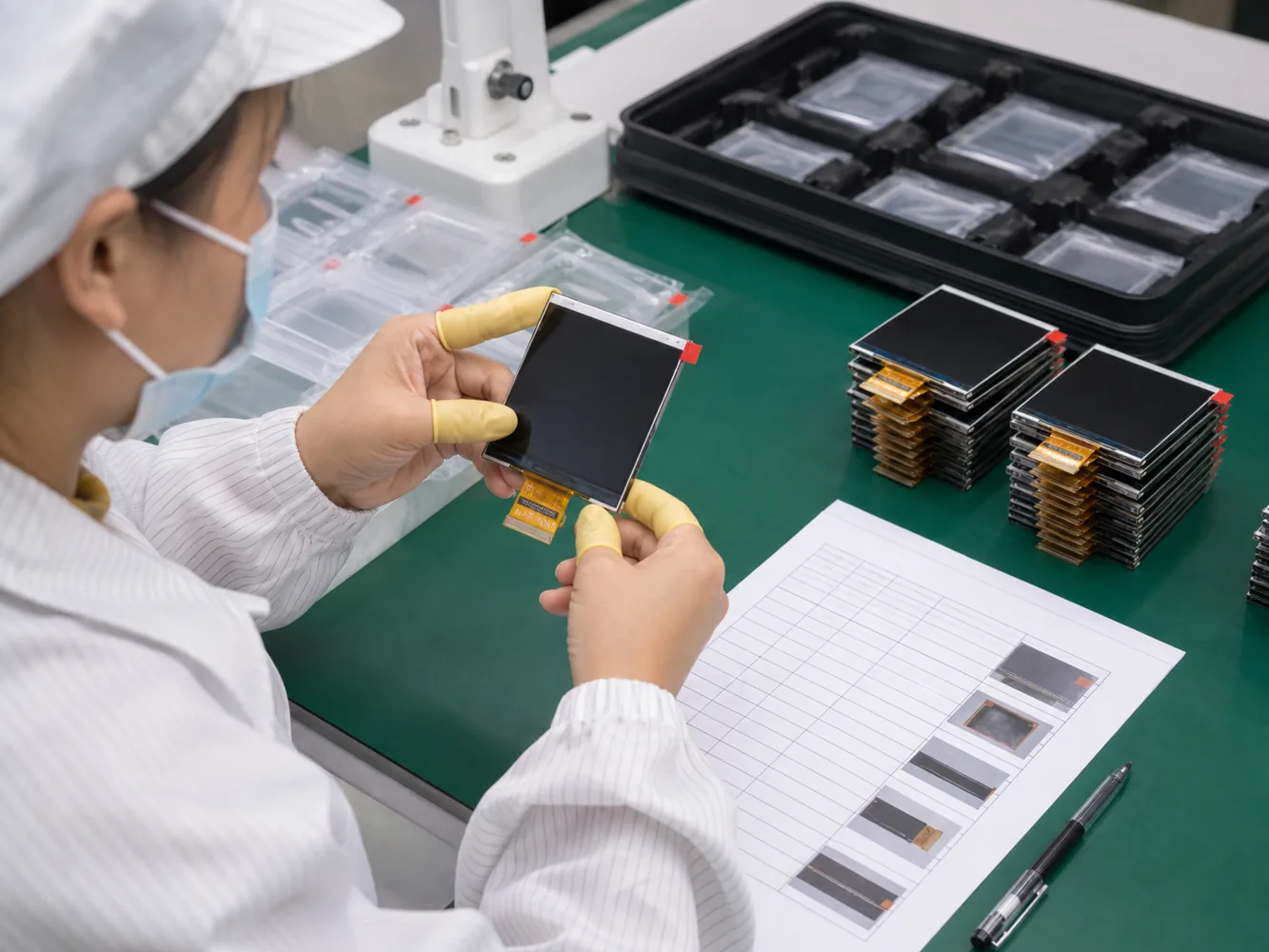Incoming quality inspection for small TFT LCD modules before assembly