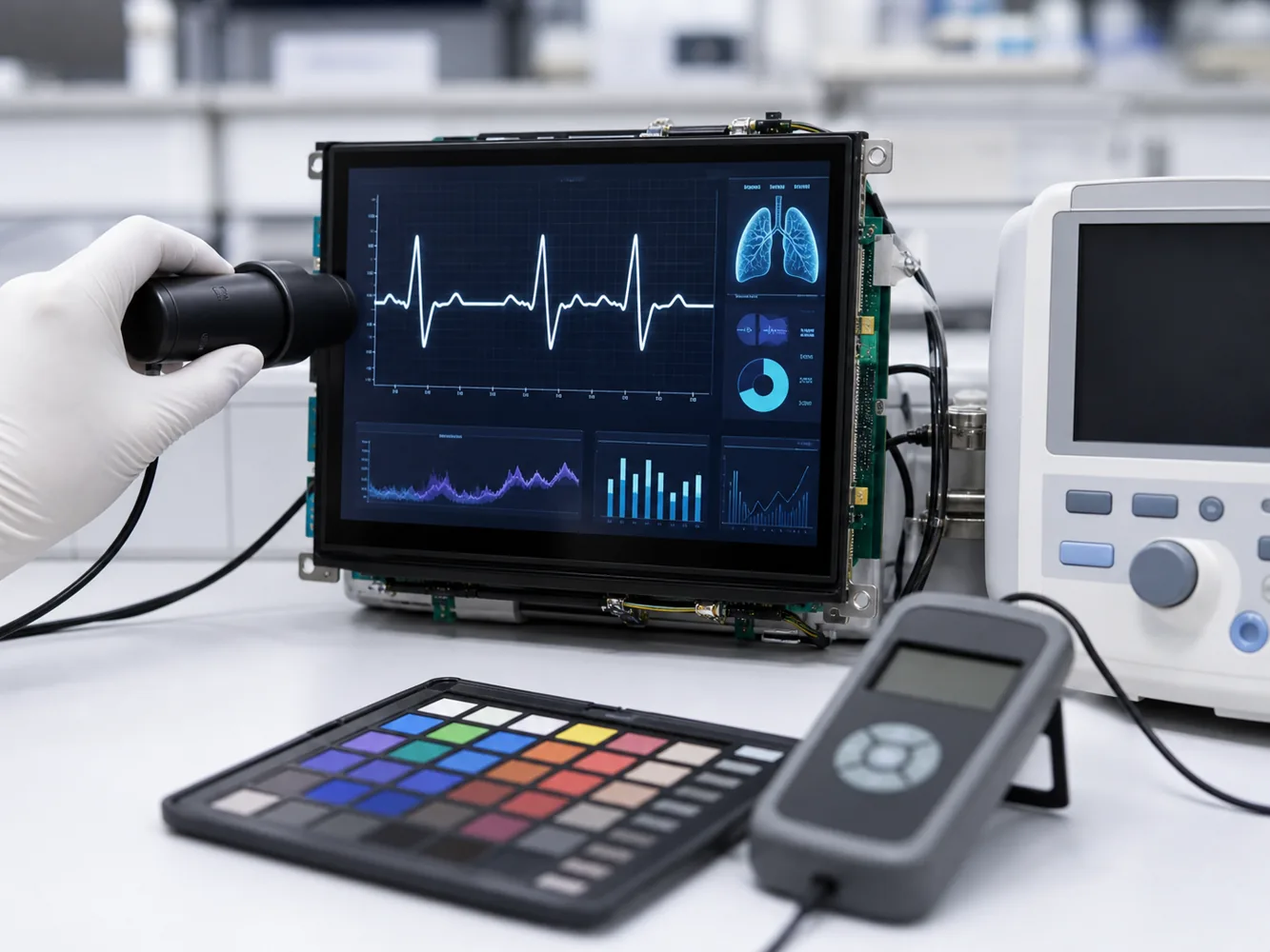 Medical LCD readability and optical performance testing