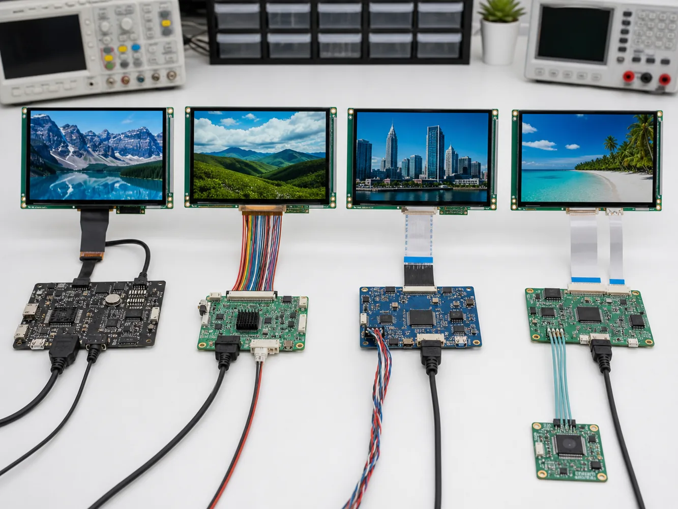 TFT LCD interface board options for HDMI RGB LVDS and MIPI style connections