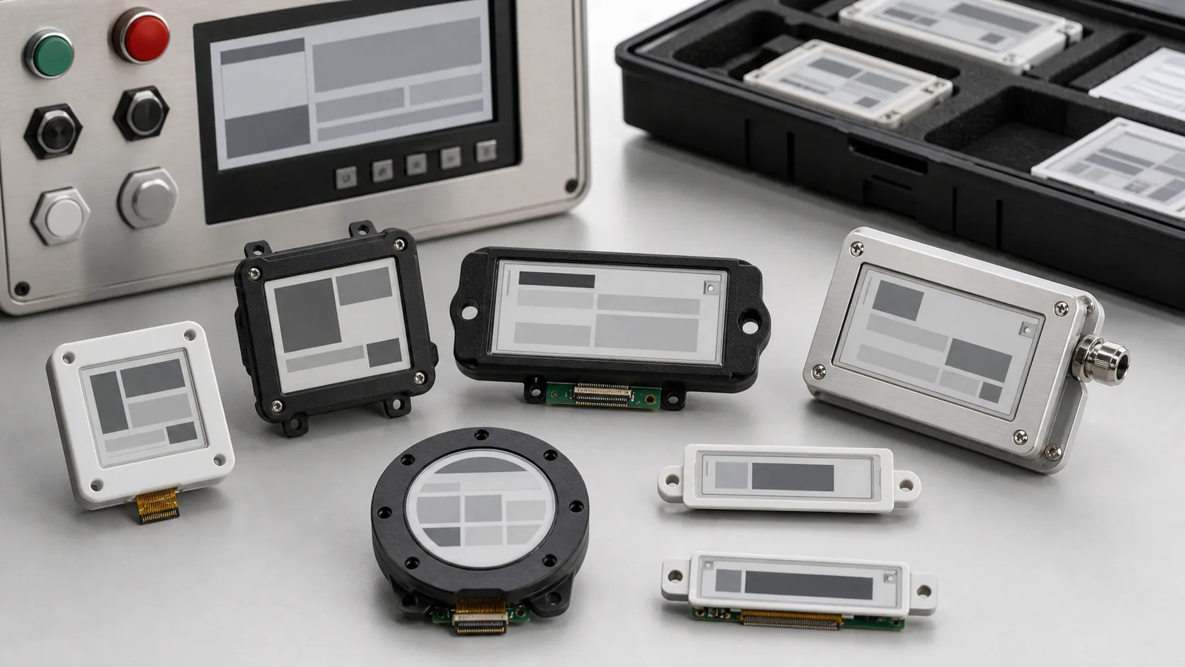 Custom e-paper display OEM samples with industrial enclosures