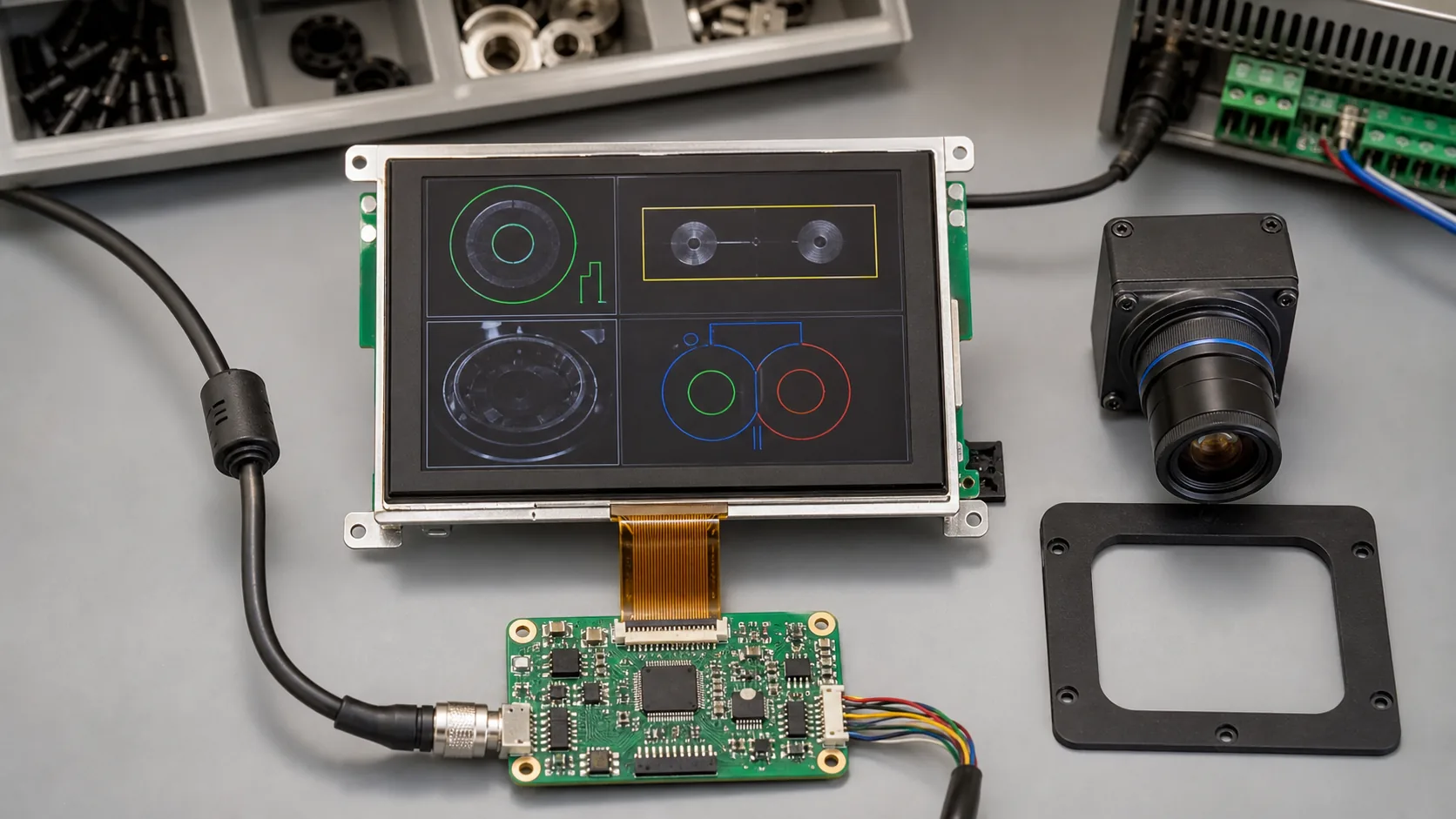 TFT LCD module controller board camera and sealing bezel for machine vision OEM integration