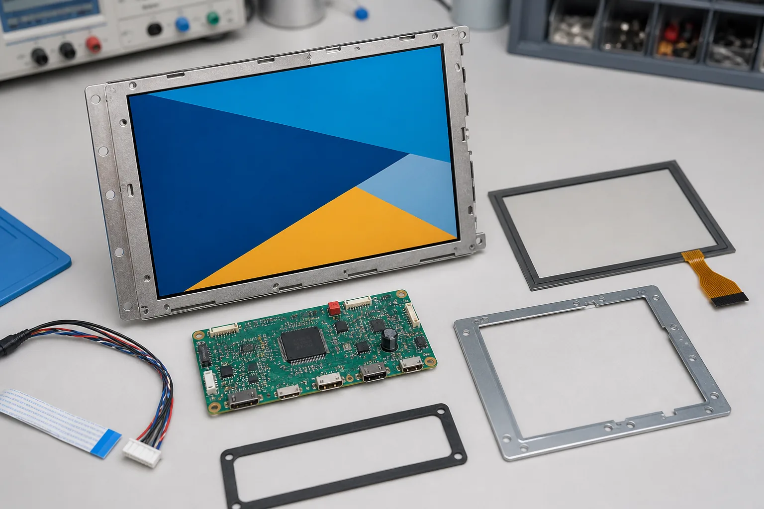 TFT LCD module touch panel controller and bezel for industrial printing machine integration