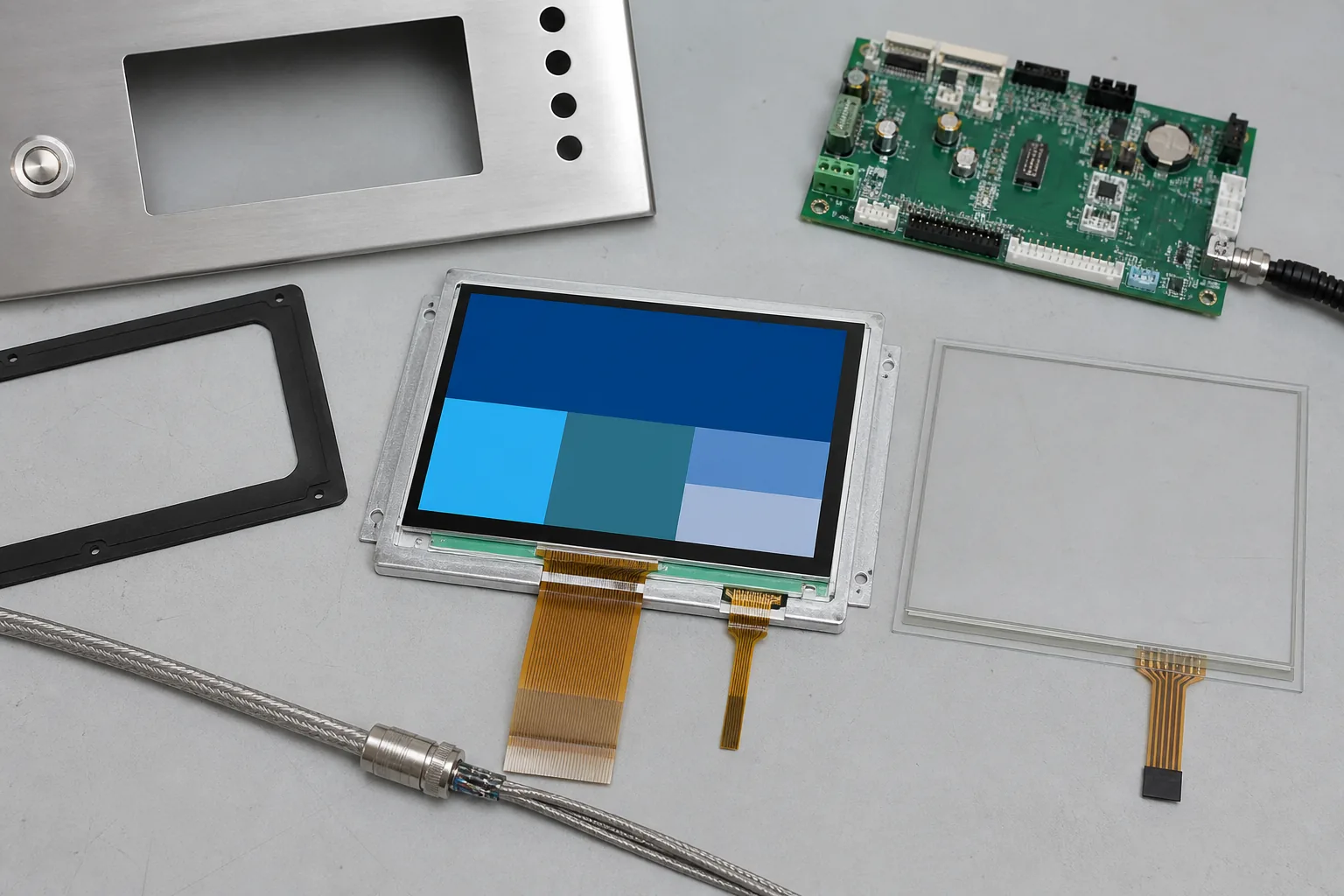 TFT LCD module touch panel and controller for ultrasonic cleaning equipment integration