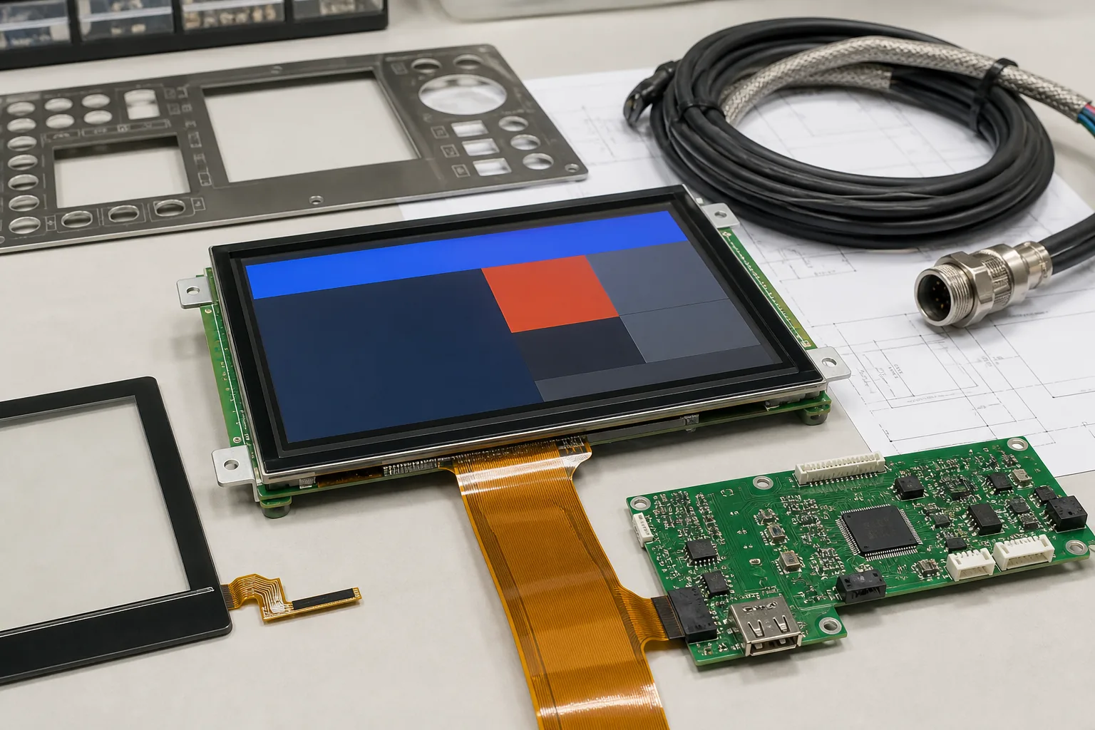 TFT LCD module touch panel and controller board for welding equipment OEM integration