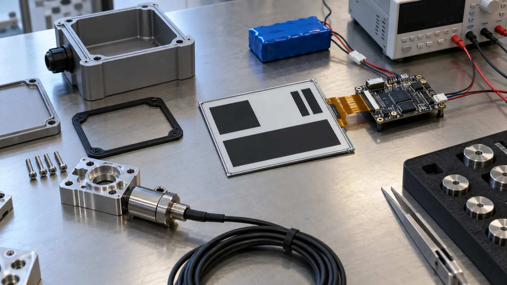 E-paper display module controller and rugged enclosure for industrial calibration equipment OEM validation