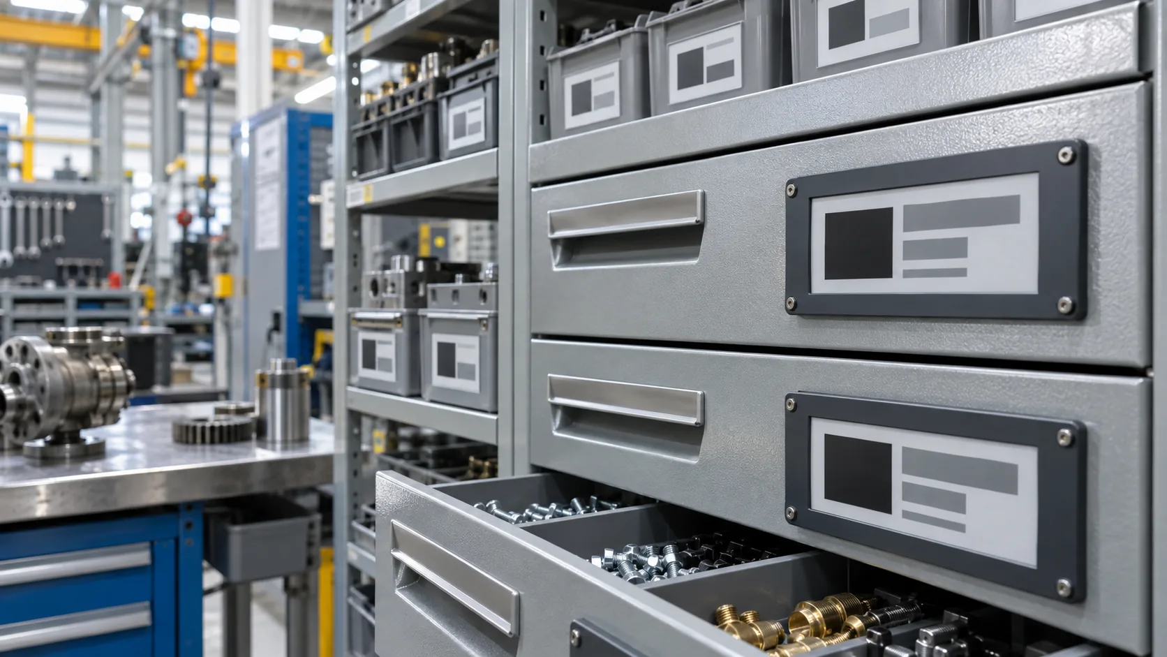 E-Paper Displays for Industrial Spare Parts Cabinets