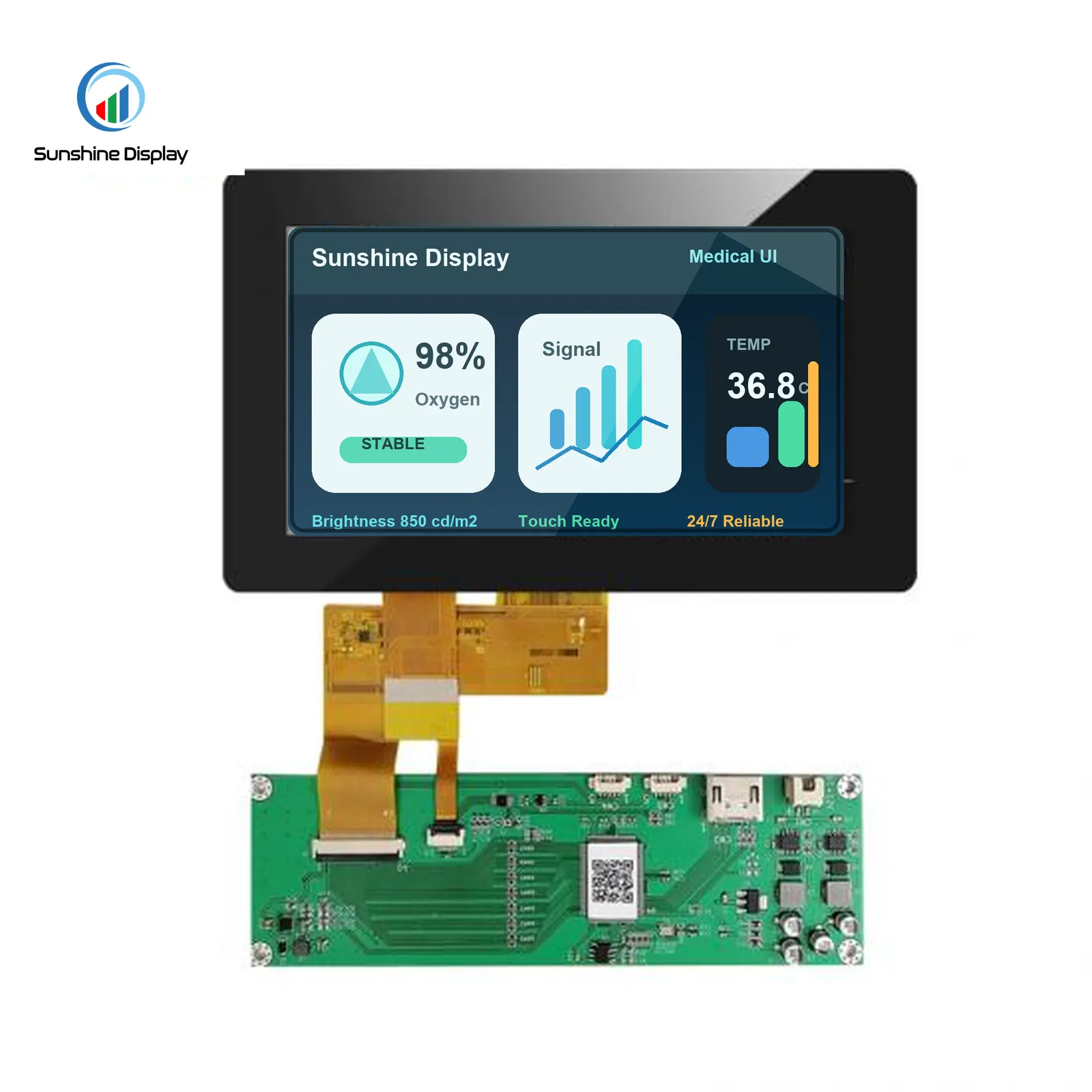 SDT101QWHI-XXCP Sunshine 10.1inch 1280x800 Resolution IPS TFT with Custom PCAP and Driver Board for HMI Customized LCD Similar Product LCD module